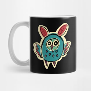 Short and Blue Simple Owl Illustration Mug